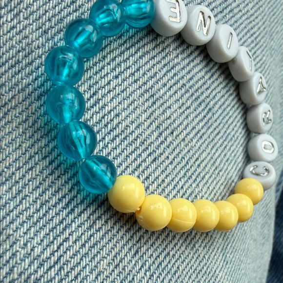 Yellow and Blue Beaded Bracelet - Picture 5 of 6
